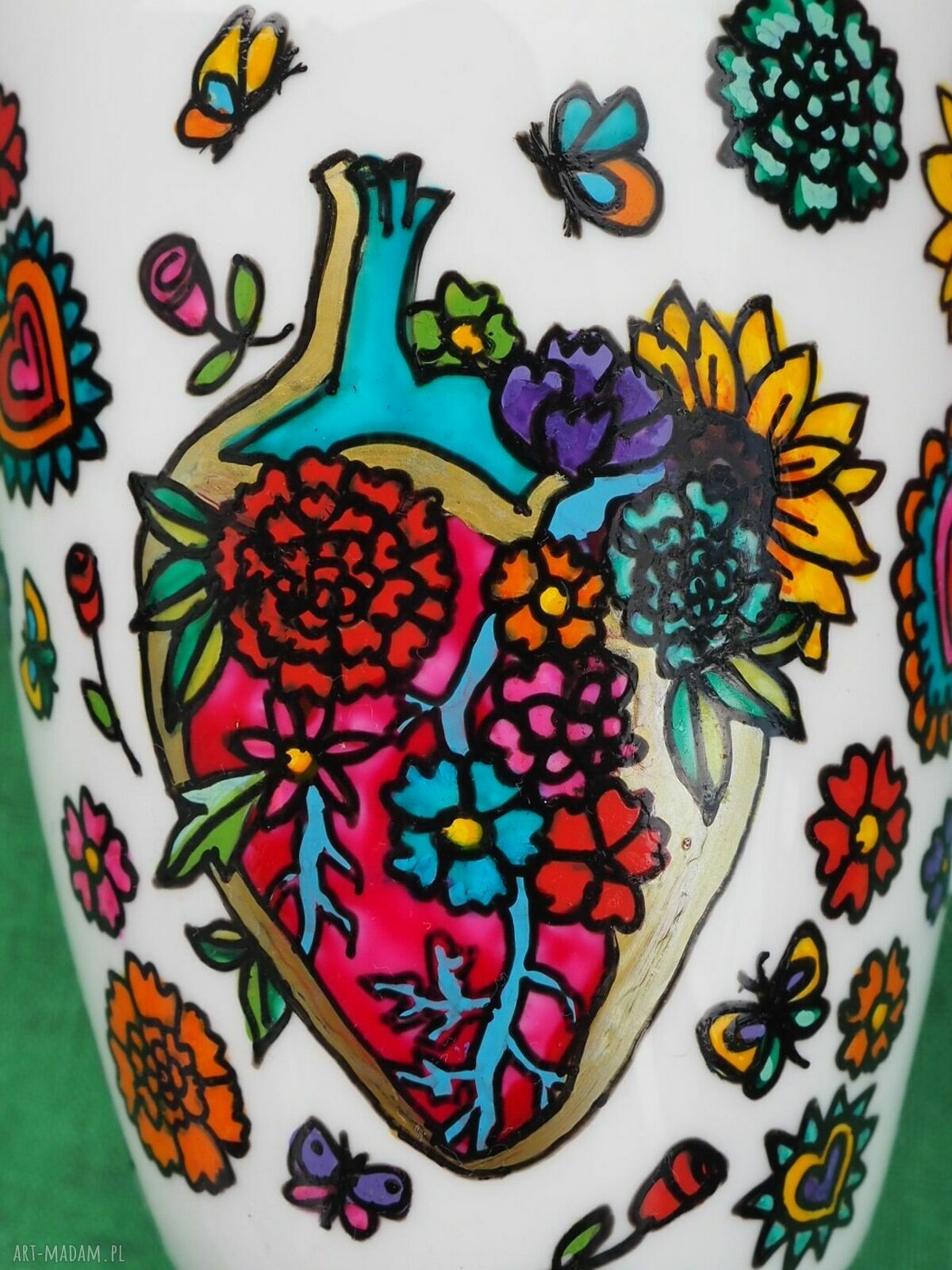 Ręcznie malowany kubek Frida Kahlo z porcelany 470 ml