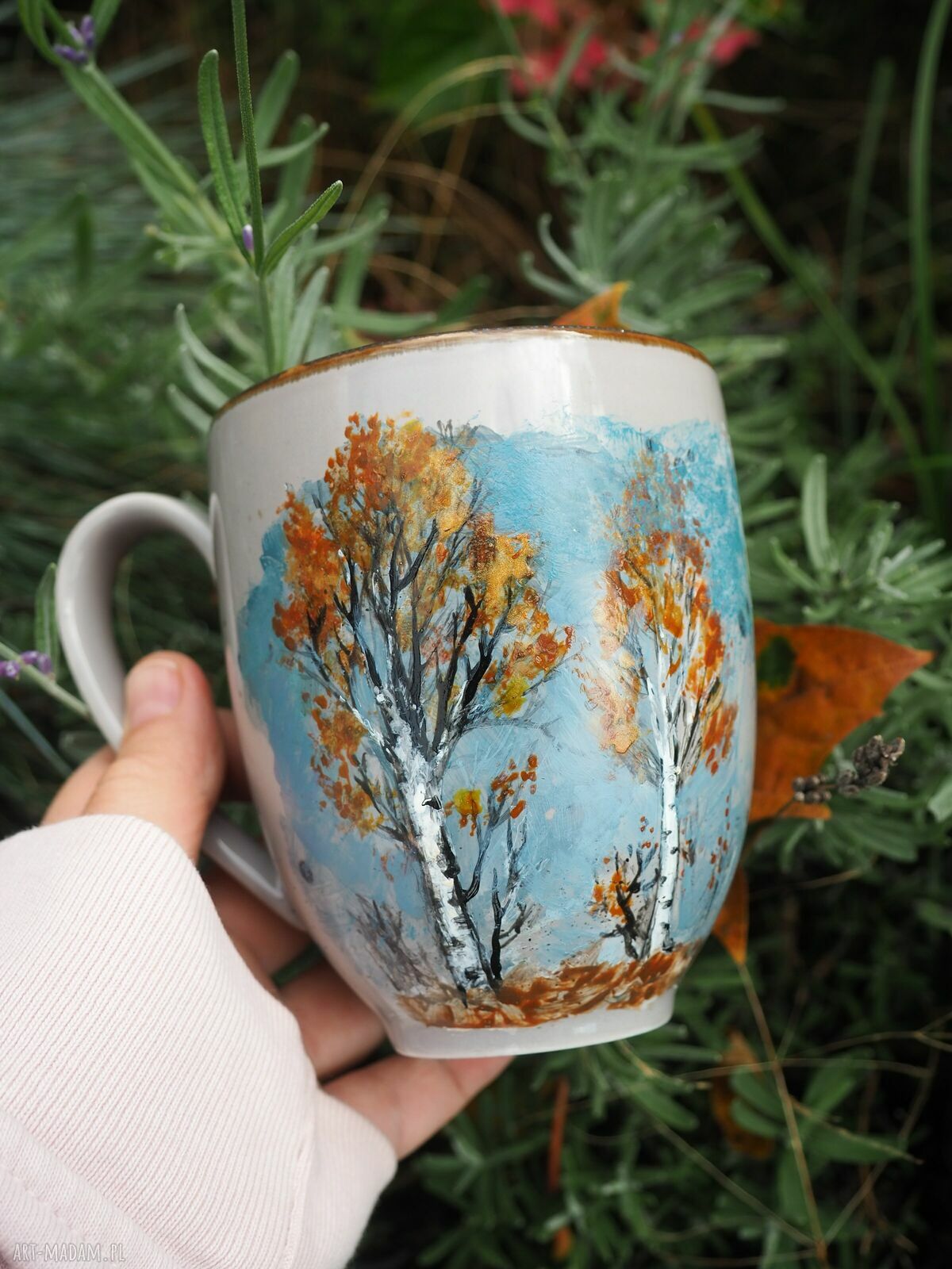 Ręcznie malowany kubek porcelanowy „Opowieść o jesieni”
