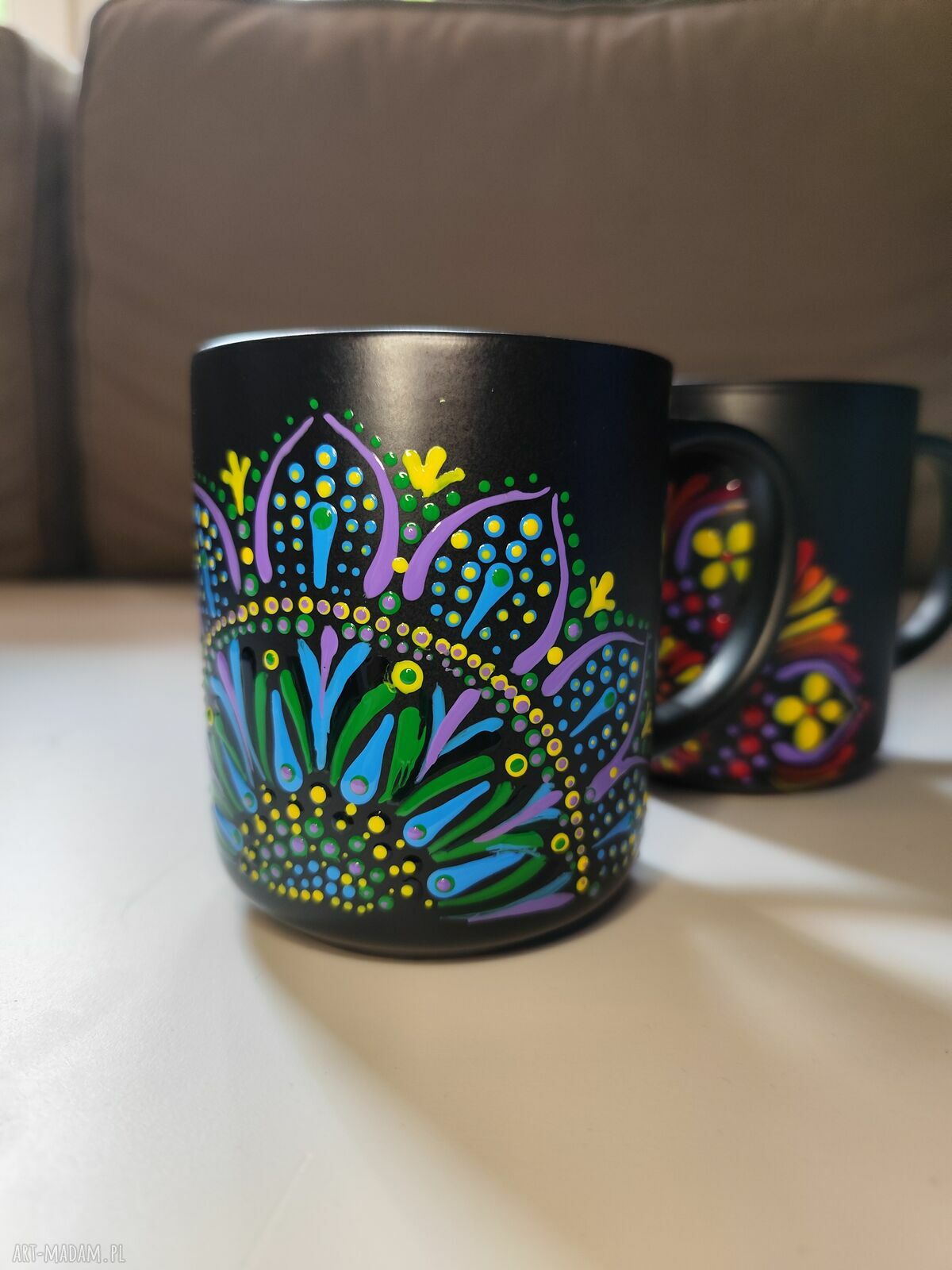 Ręcznie malowany kubek 400 ml - Mandala