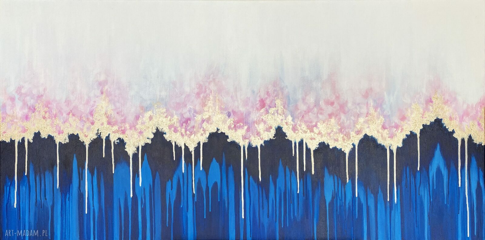 Ręcznie malowany obraz akrylowy Enchanted III 60x120 cm (poziomy, abstrakcja)