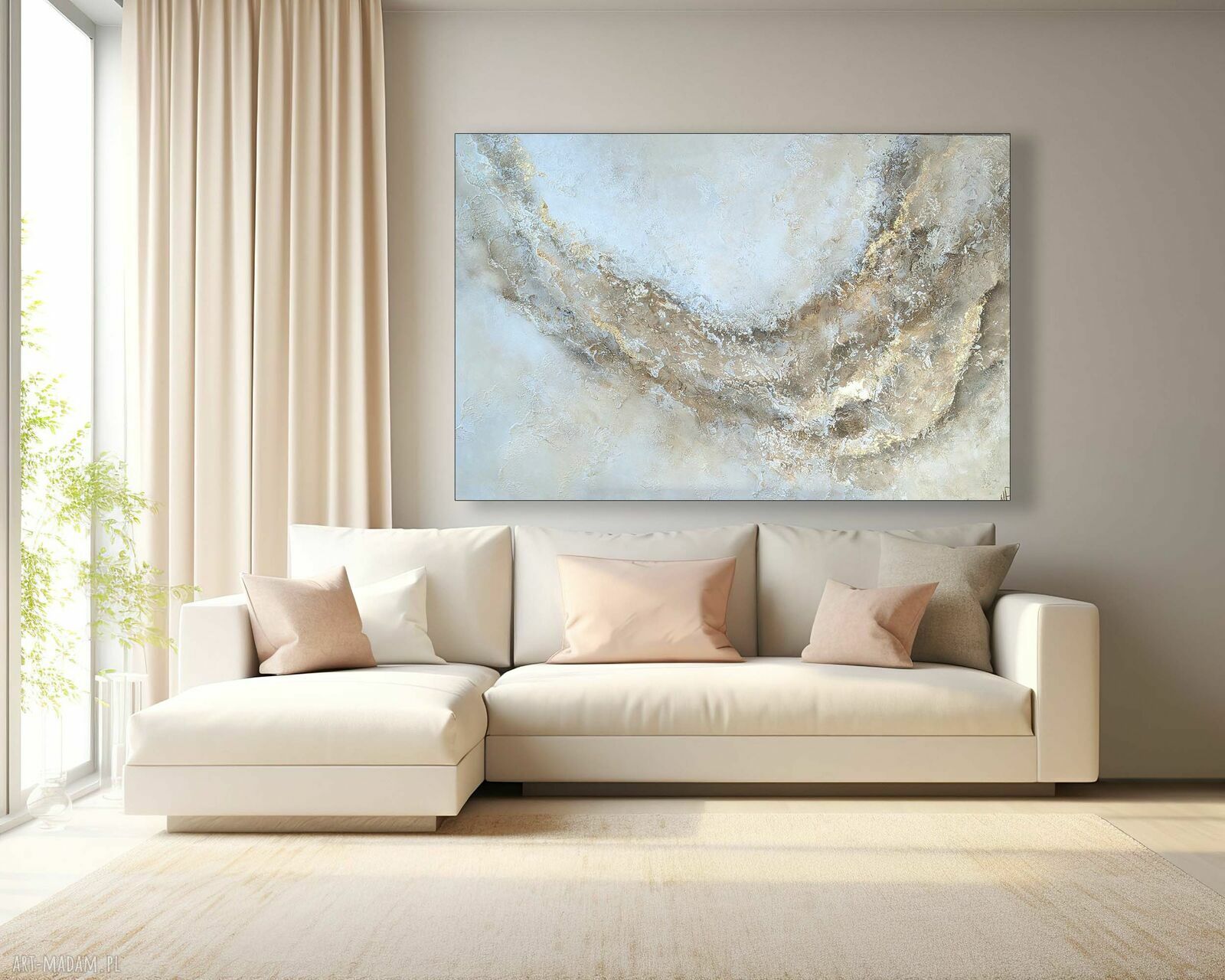 Ręcznie malowany obraz strukturalny 120x80 cm - gotowy do wysyłki