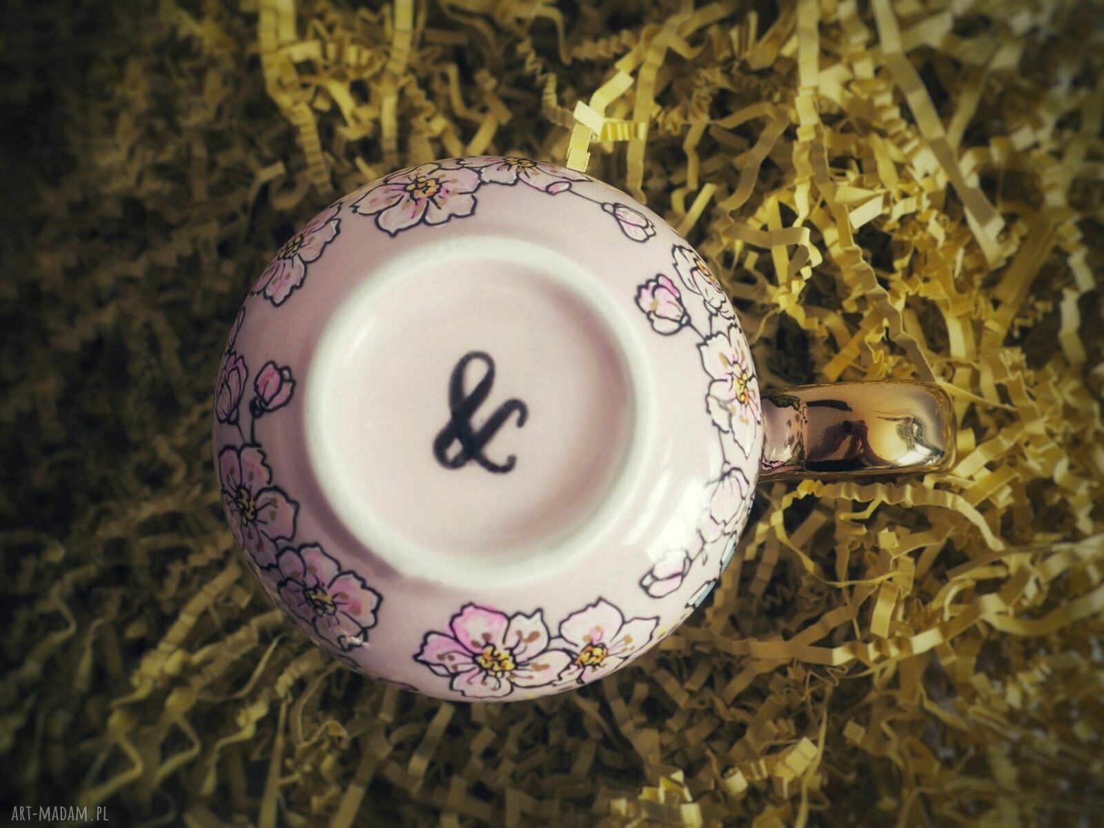 Wielkanocny kubek Króliki - ręcznie malowana porcelana 380 ml