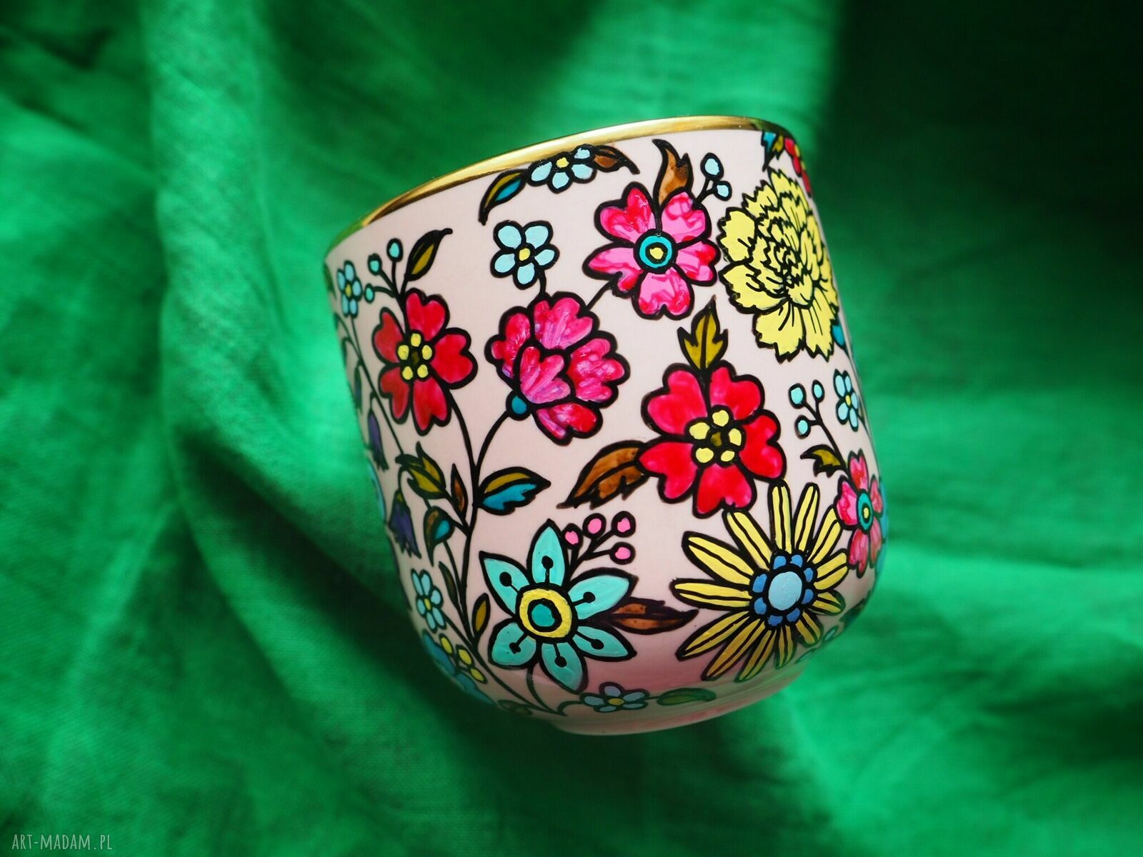 Kubek dla mamy z napisem "Mother like no other" - ręcznie malowana porcelana 380 ml