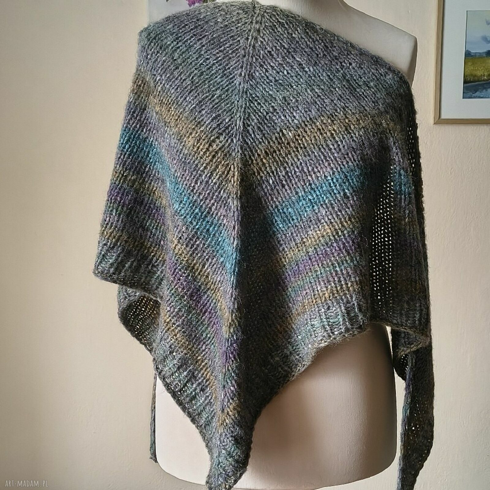 Ręcznie na drutach - Przed burzą - miękka chusta z alpaki i merino extrafine