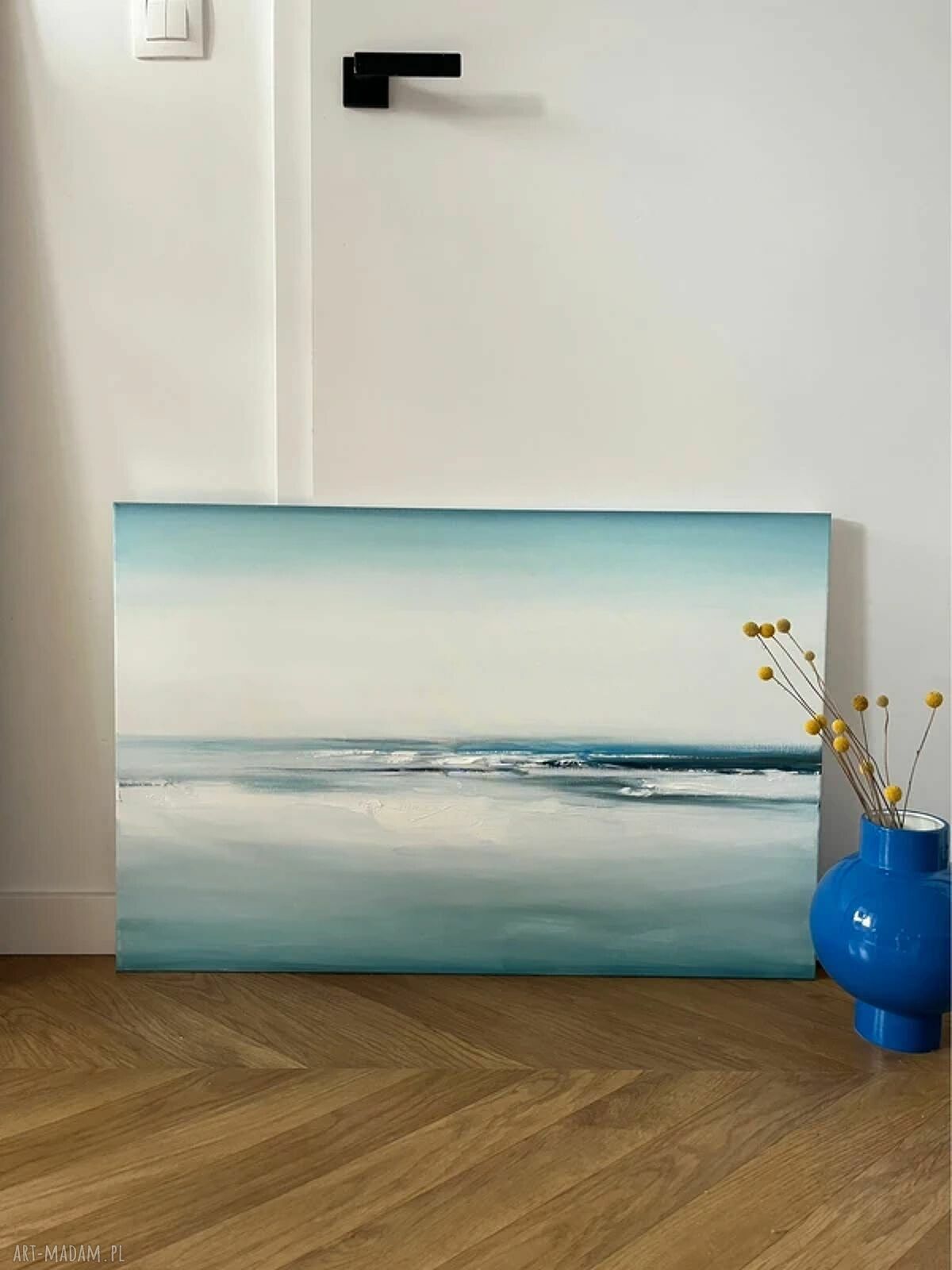 Ręcznie malowany obraz morza 60x90 cm - abstrakcyjny pejzaż