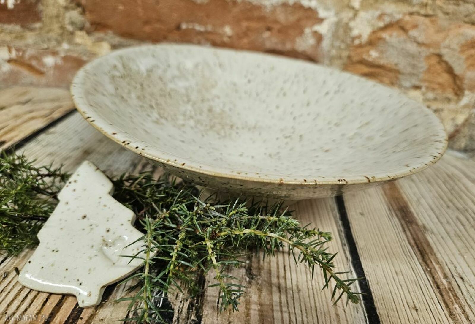 Ręcznie robiona ceramiczna miska świąteczna z magnesem na Boże Narodzenie