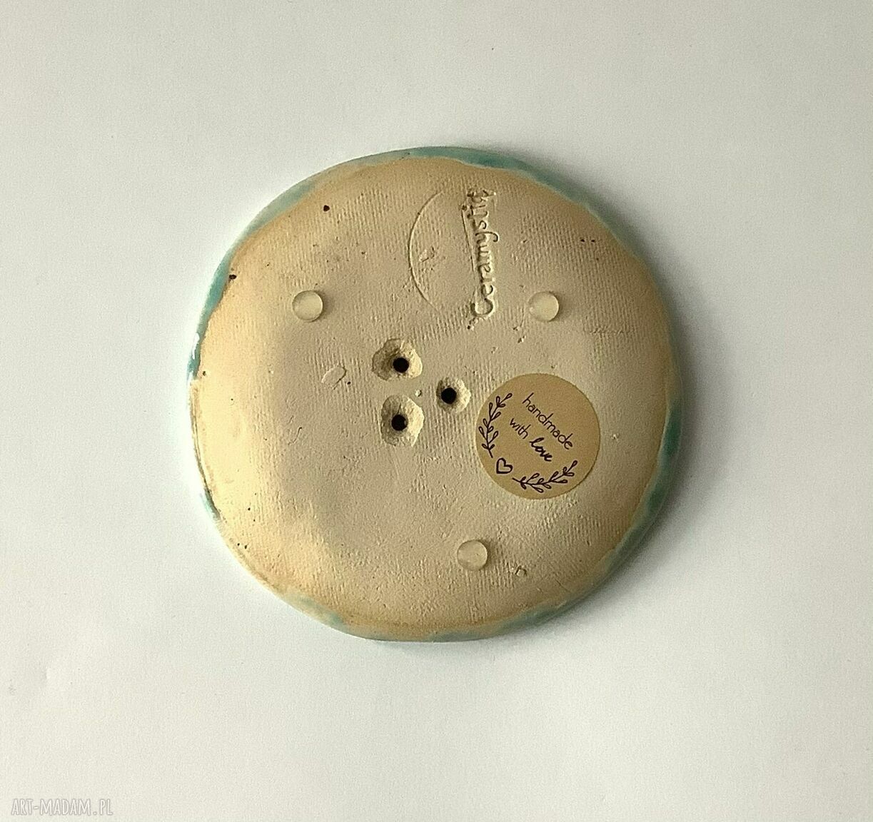 Ręcznie robiona mydelniczka „Wzory” - ceramiczna do łazienki