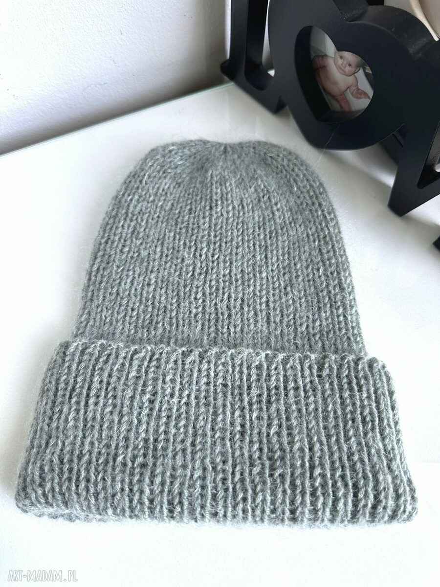 Czapka beanie AUREA z baby merino plus, moherem i jedwabiem