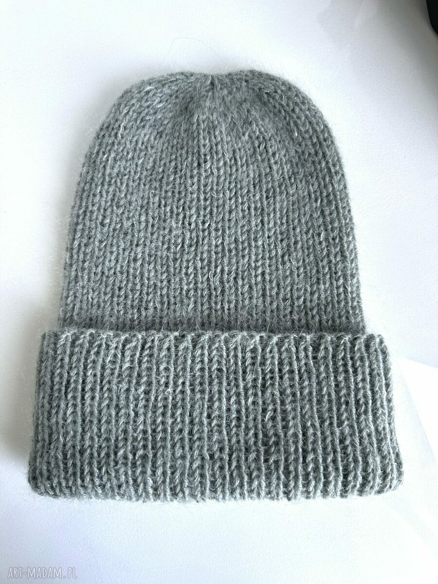 Czapka beanie AUREA z baby merino plus, moherem i jedwabiem