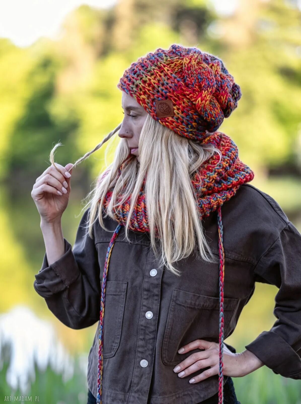 Ręcznie robiona czapka handmade na chłodne dni