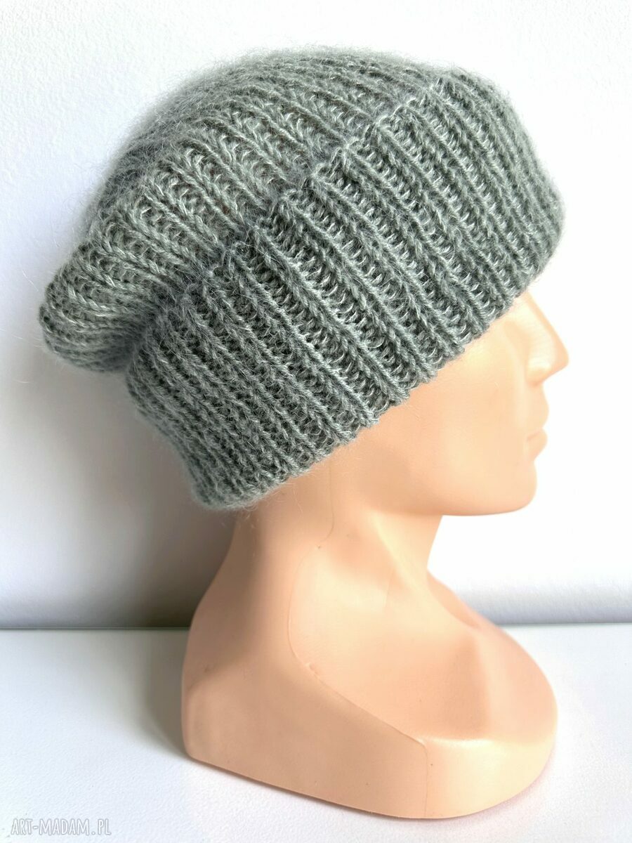 Czapka beanie AUREA z baby merino plus, moherem i jedwabiem