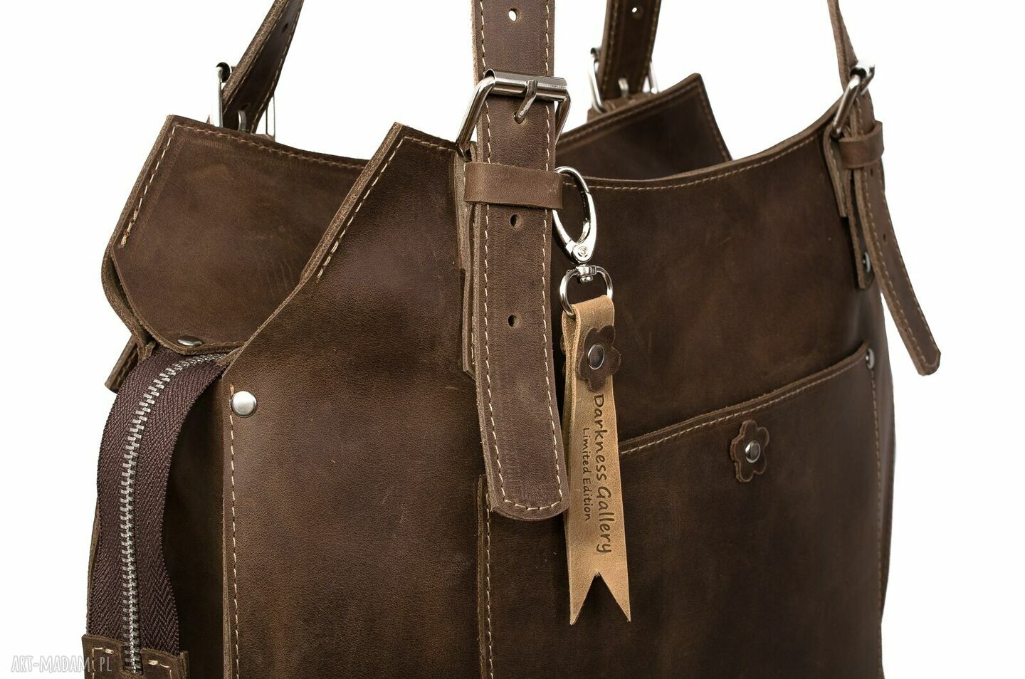 Ręcznie robiona skórzana torebka brązowa, skórzane torby, skórzane torebki damskie, torby skórzane