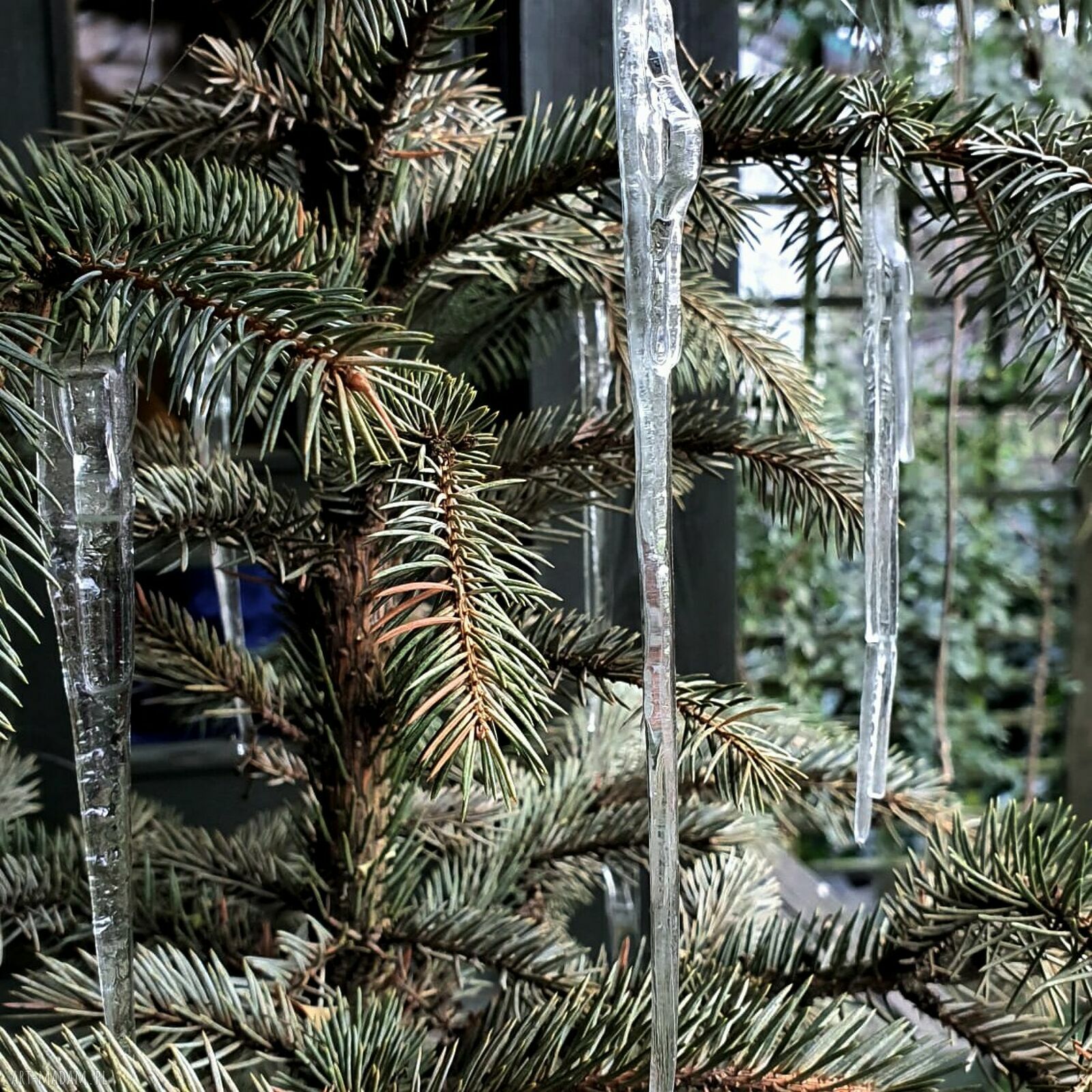 Ręcznie robione sople szklane z fusingu - komplet 10 sztuk