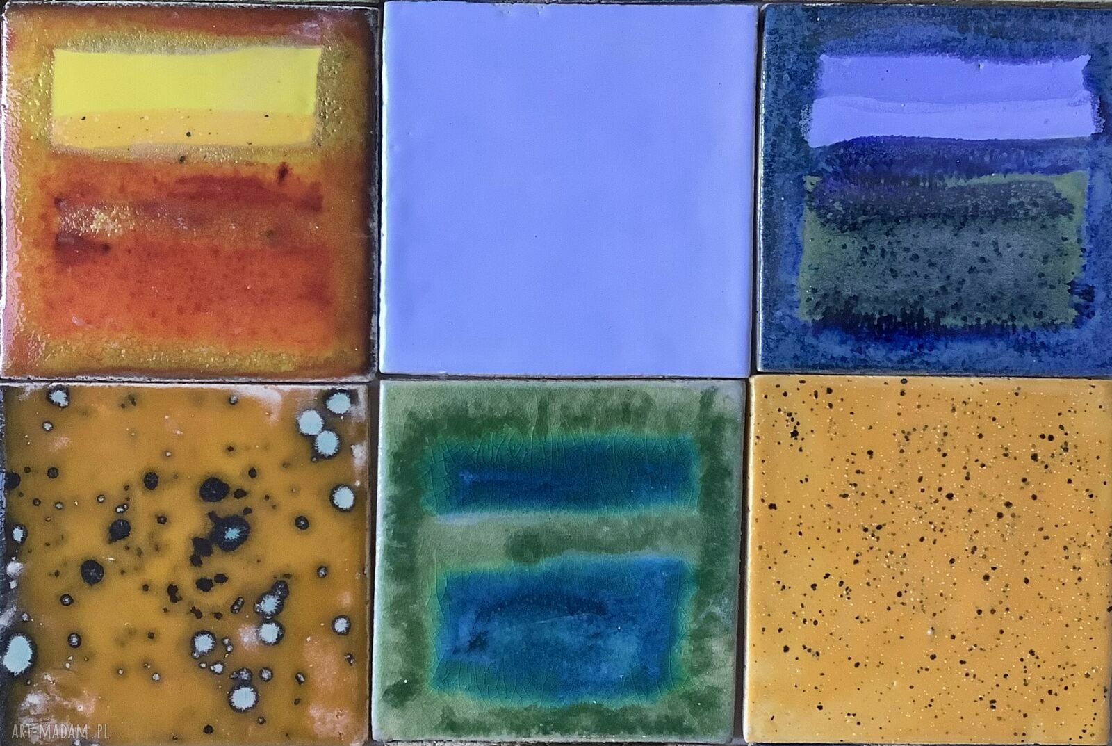 Ręcznie robione kafelki ceramiczne - panel ścienny 'Rozmyślając o Marku Rothko'