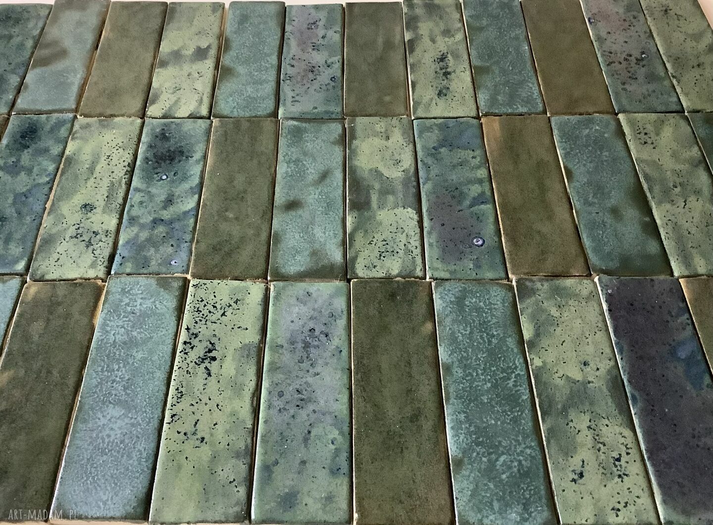 Kafelki ceramiczne MozaikaII - ręczna mozaika w odcieniach zieleni