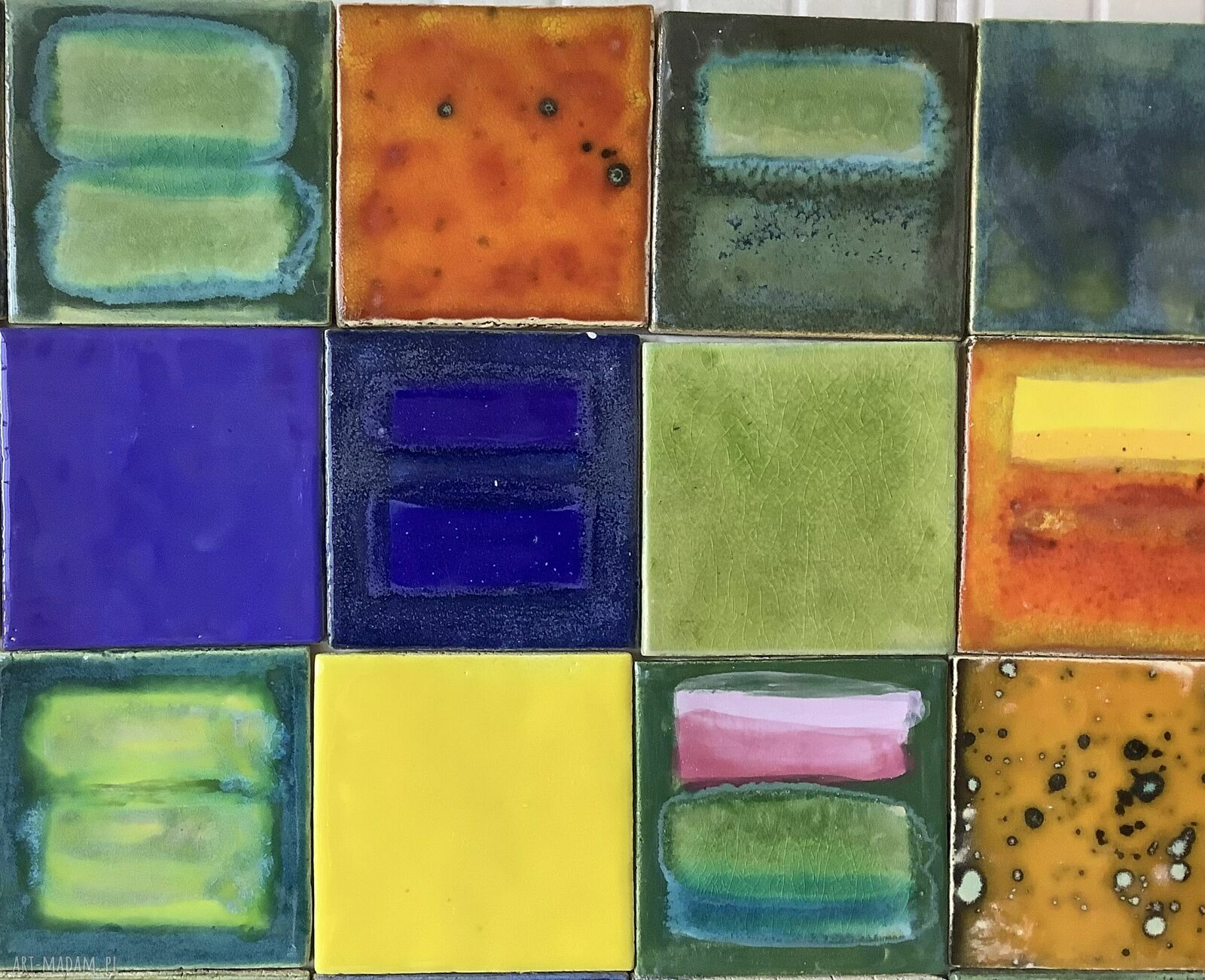 Ręcznie robione kafelki ceramiczne - panel ścienny 'Rozmyślając o Marku Rothko'