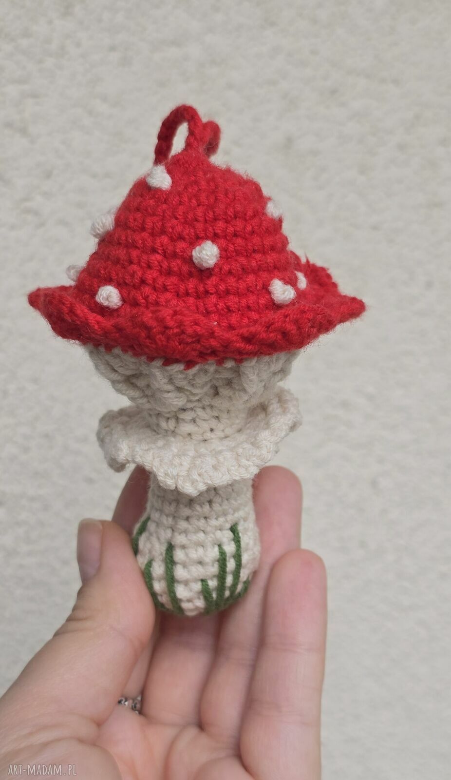 Ręcznie robiony muchomorek - brelok, zawieszka i ozdoba handmade