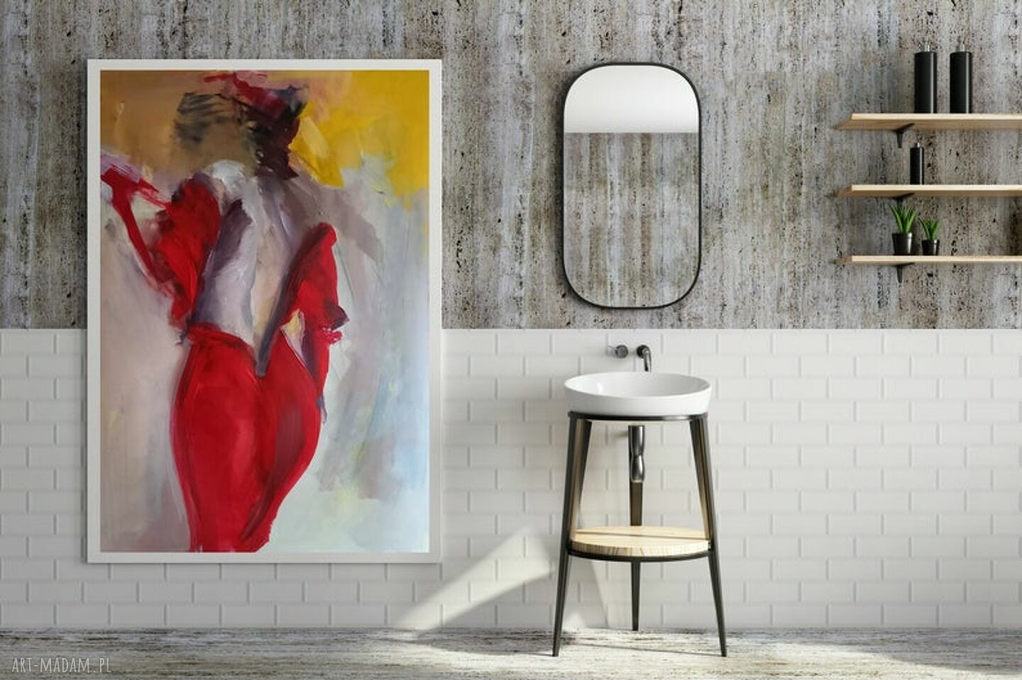 Red 100x70 cm - duży obraz z postacią kobiety w czerwieni