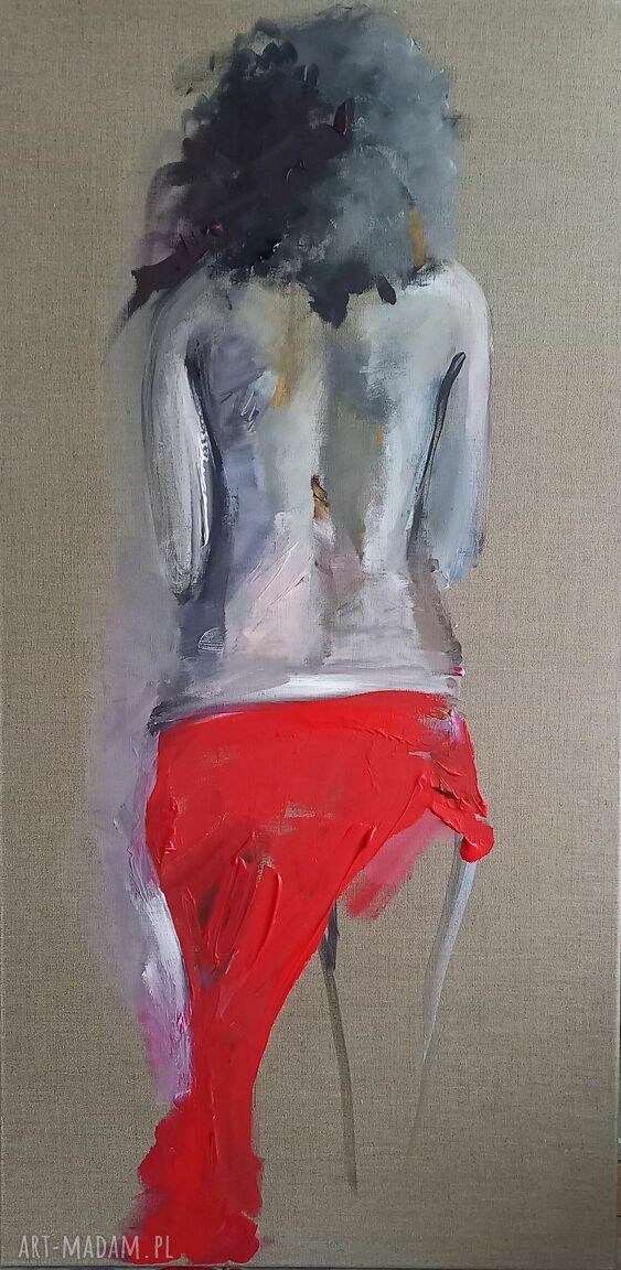 Duży obraz kobieta 130x60 cm - Louka, akryl na lnianym płótnie