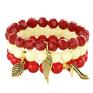 autorskie bransoletki red & cream set with pendants