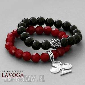 red crystal & black agathe set