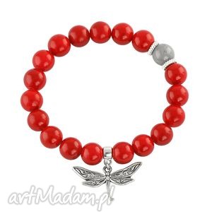 red & grey jade with dragonfly