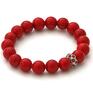 ręczne wykonanie bransoletki red jade with siam crystal bead