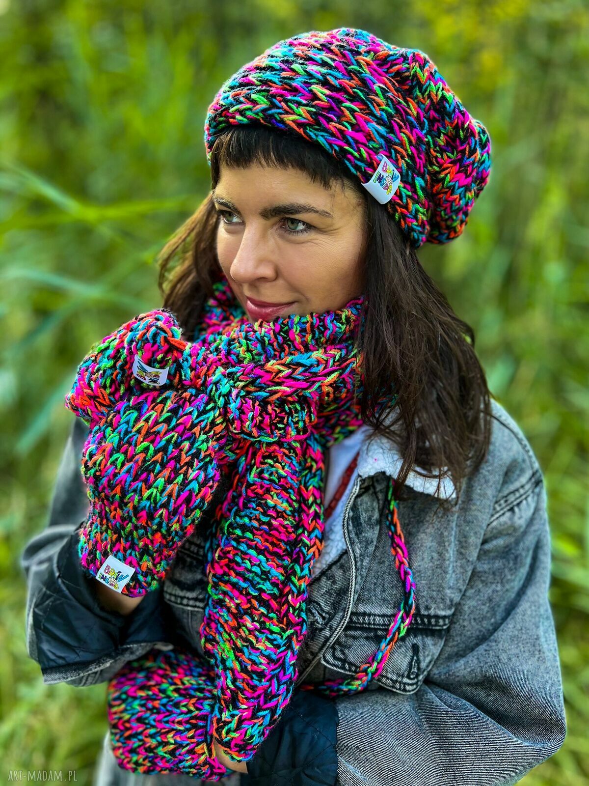 Rękawiczki MERINO 34% 'Czarne kolorki'