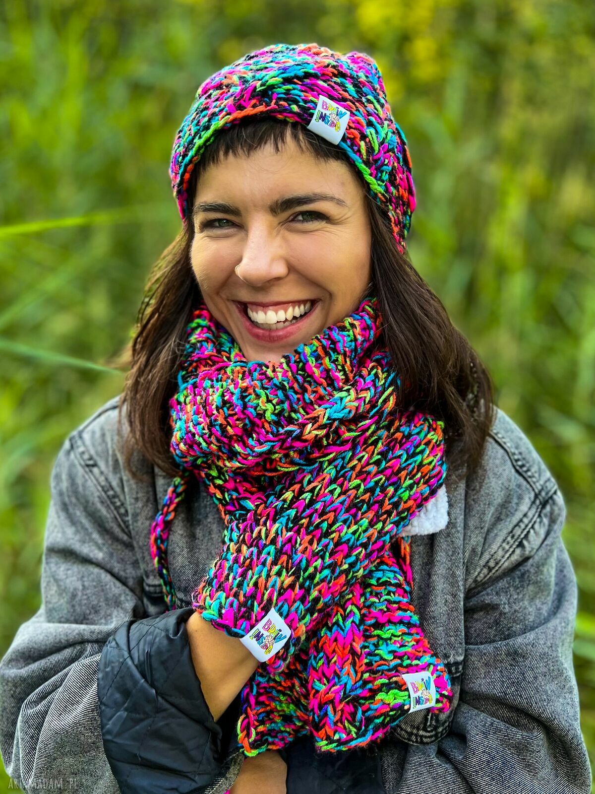 Rękawiczki MERINO 34% 'Czarne kolorki'
