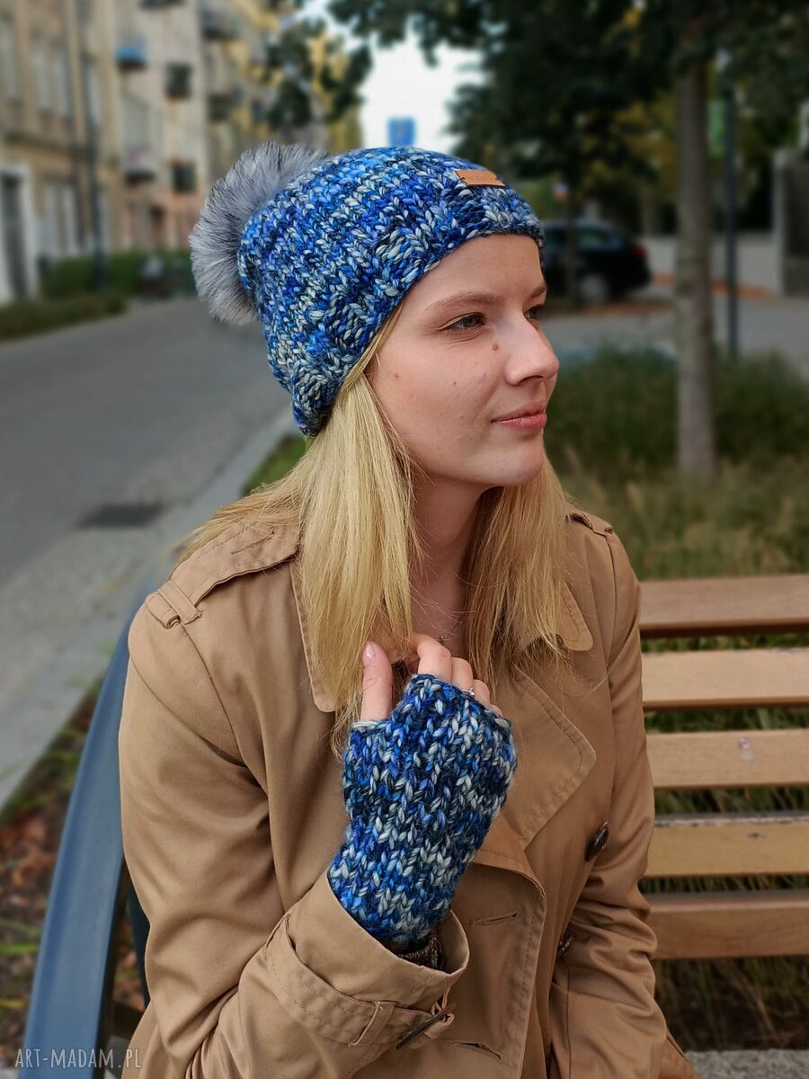 Mitenki The Wool Art z merino wełniane rękawiczki bez palców