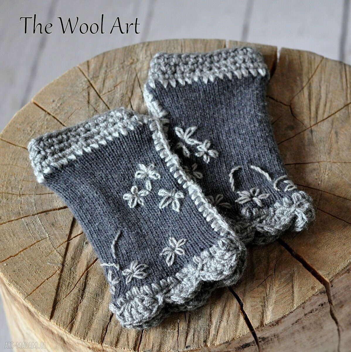 dodatki: rękawiczki mitenki handmade