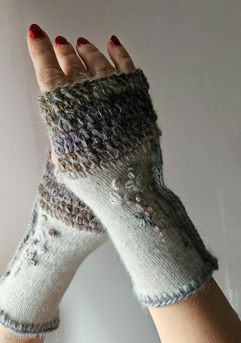 rękawiczki: Rękawiczki mitenki HandMade