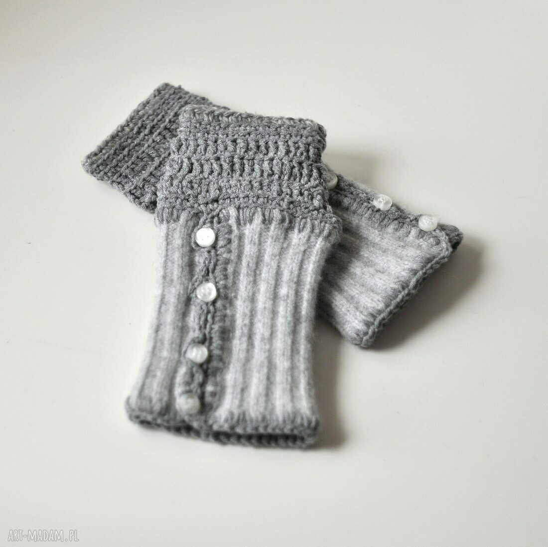 rękawiczki: rękawiczki mitenki ręcznie zrobione