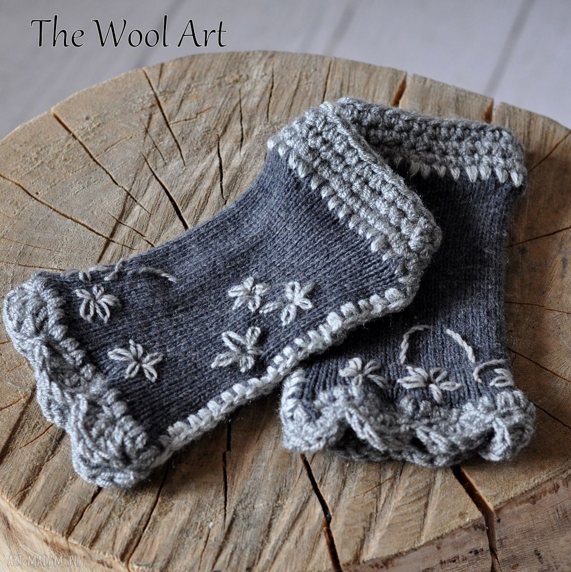 dodatki: rękawiczki mitenki handmade