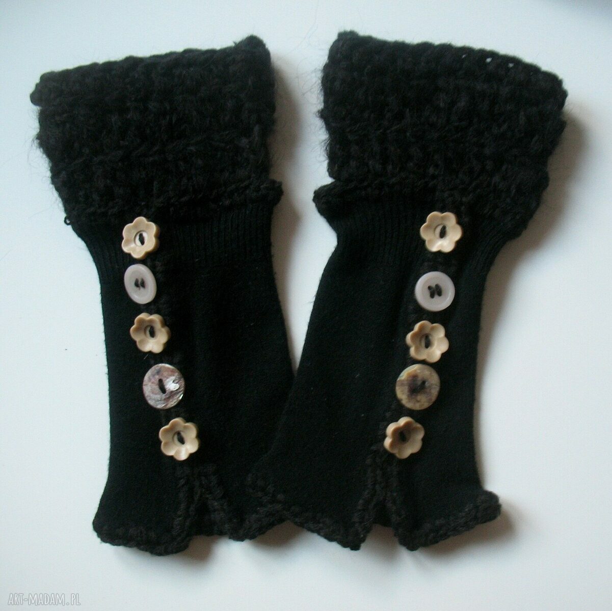 rękawiczki: rękawiczki mitenki Hand Made