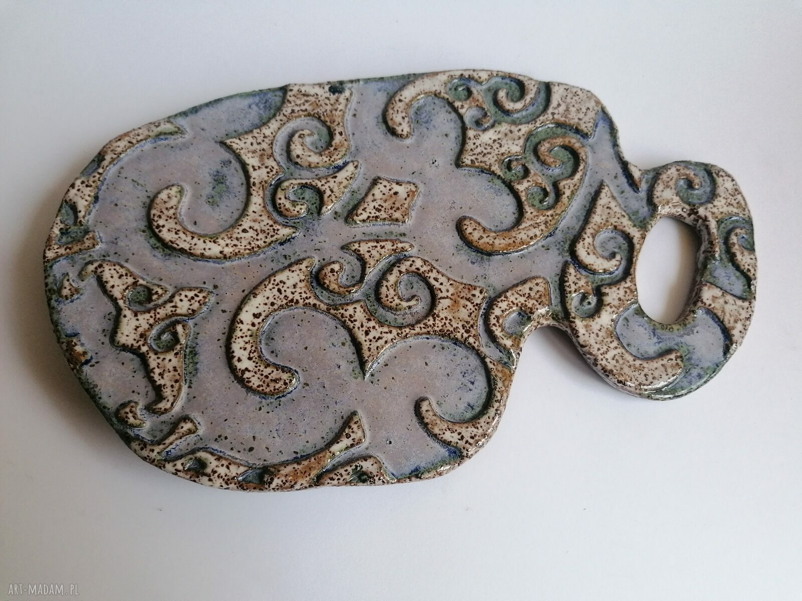 Deska ceramiczna "Esy - Floresy" - ręcznie robiona z gliny szamotowej