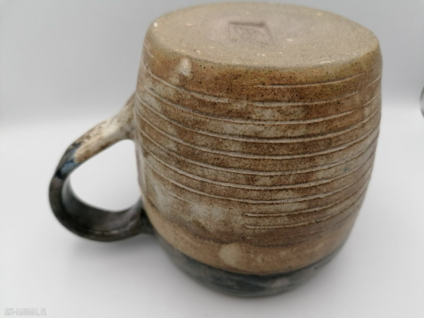Kubek ceramiczny Etno 1 - ręcznie robiony z gliny szamotowej