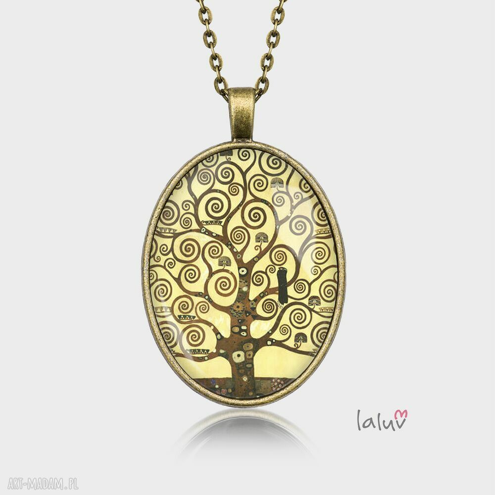 Naszyjnik medalion owalny Tree of Life - ręcznie wykonany prezent