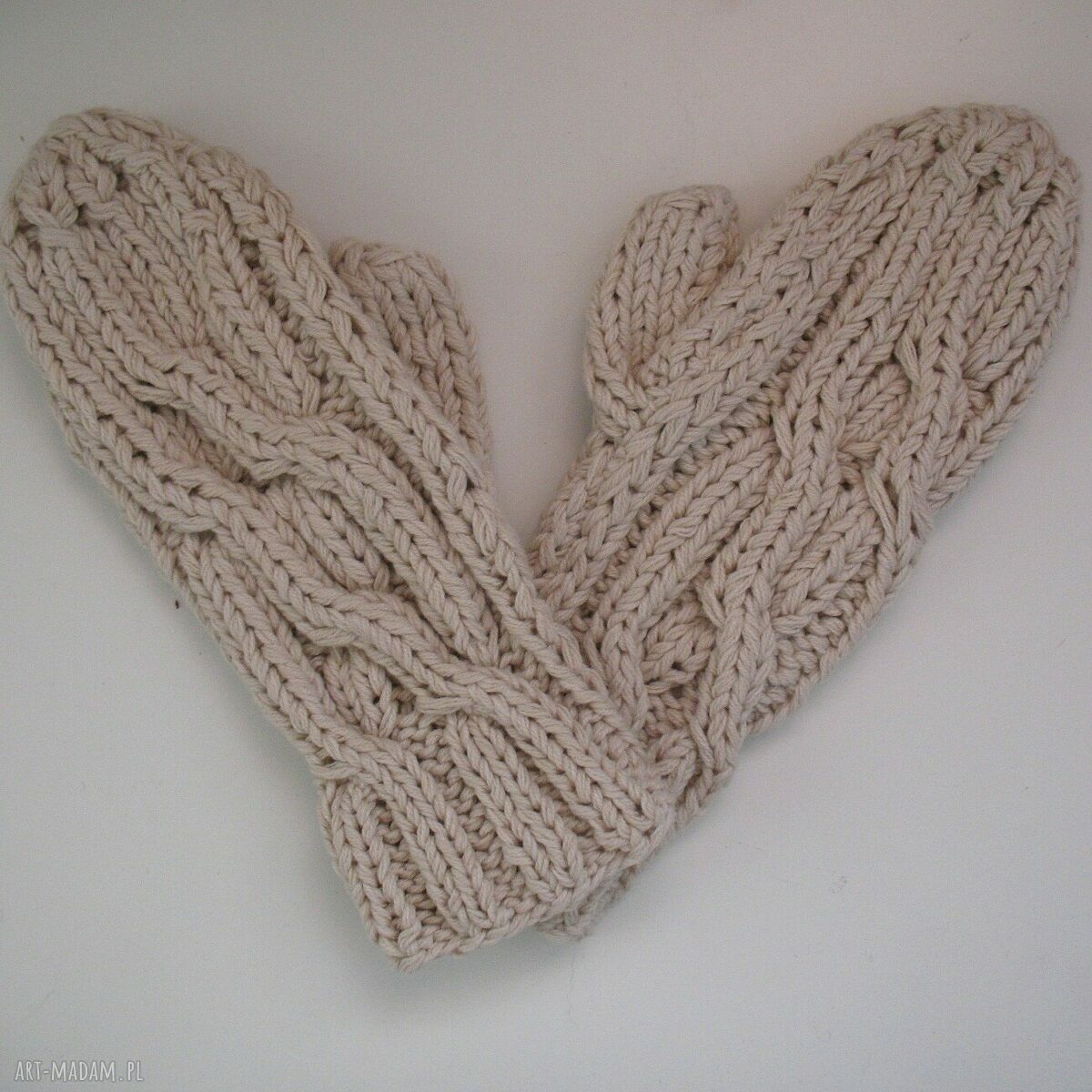 Rękwiczki rękawiczki mitenki rękodzieło wełniane wykonane drutach