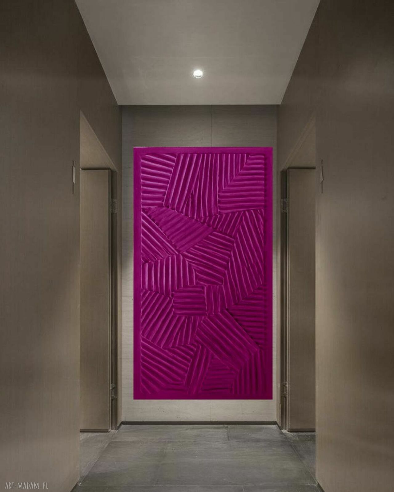 Reliefy ścienne na płótnie 80x160 cm w kolorze biskupim (RAL -4006)