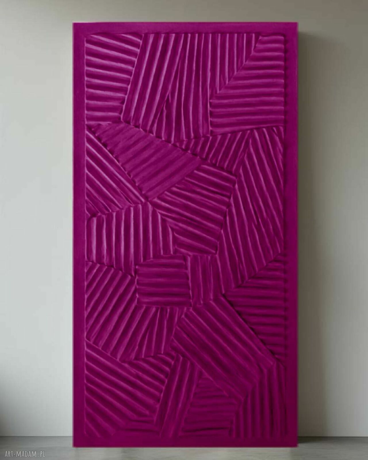 Reliefy ścienne na płótnie 80x160 cm w kolorze biskupim RAL -4006