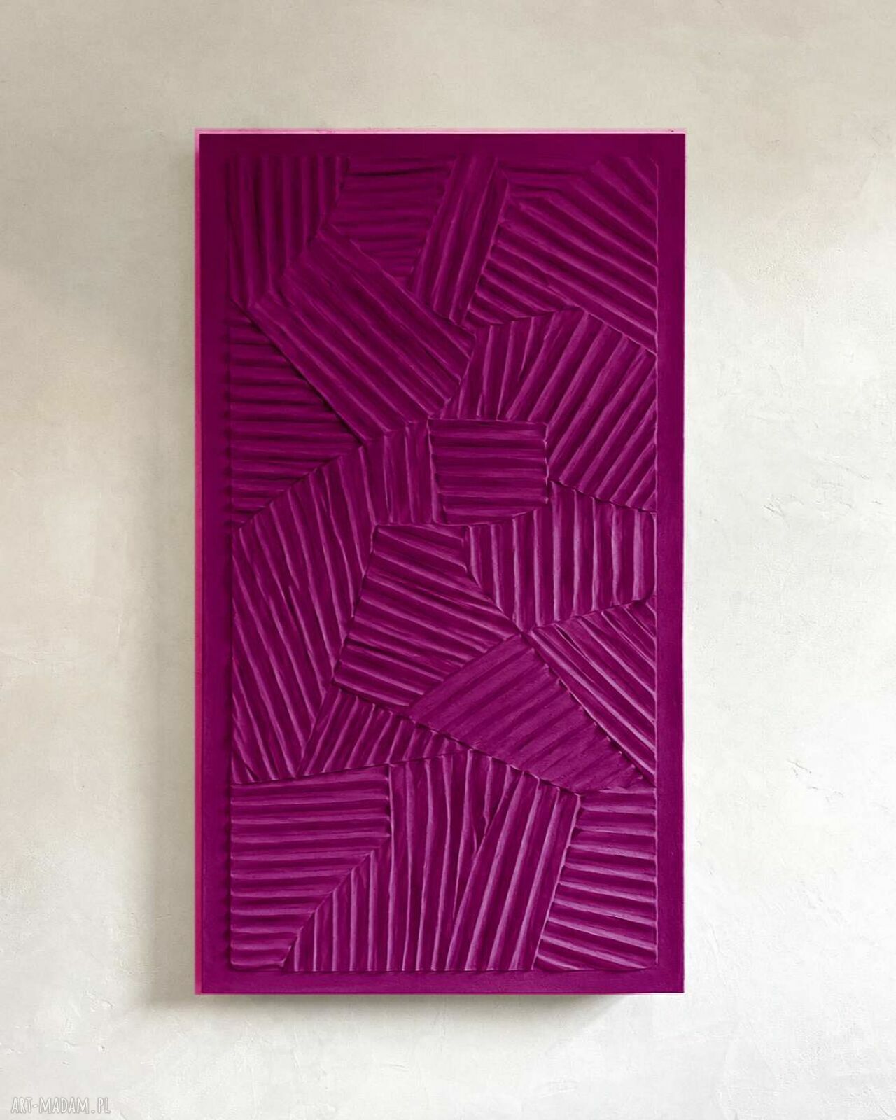 Reliefy ścienne na płótnie 80x160 cm w kolorze biskupim (RAL -4006)