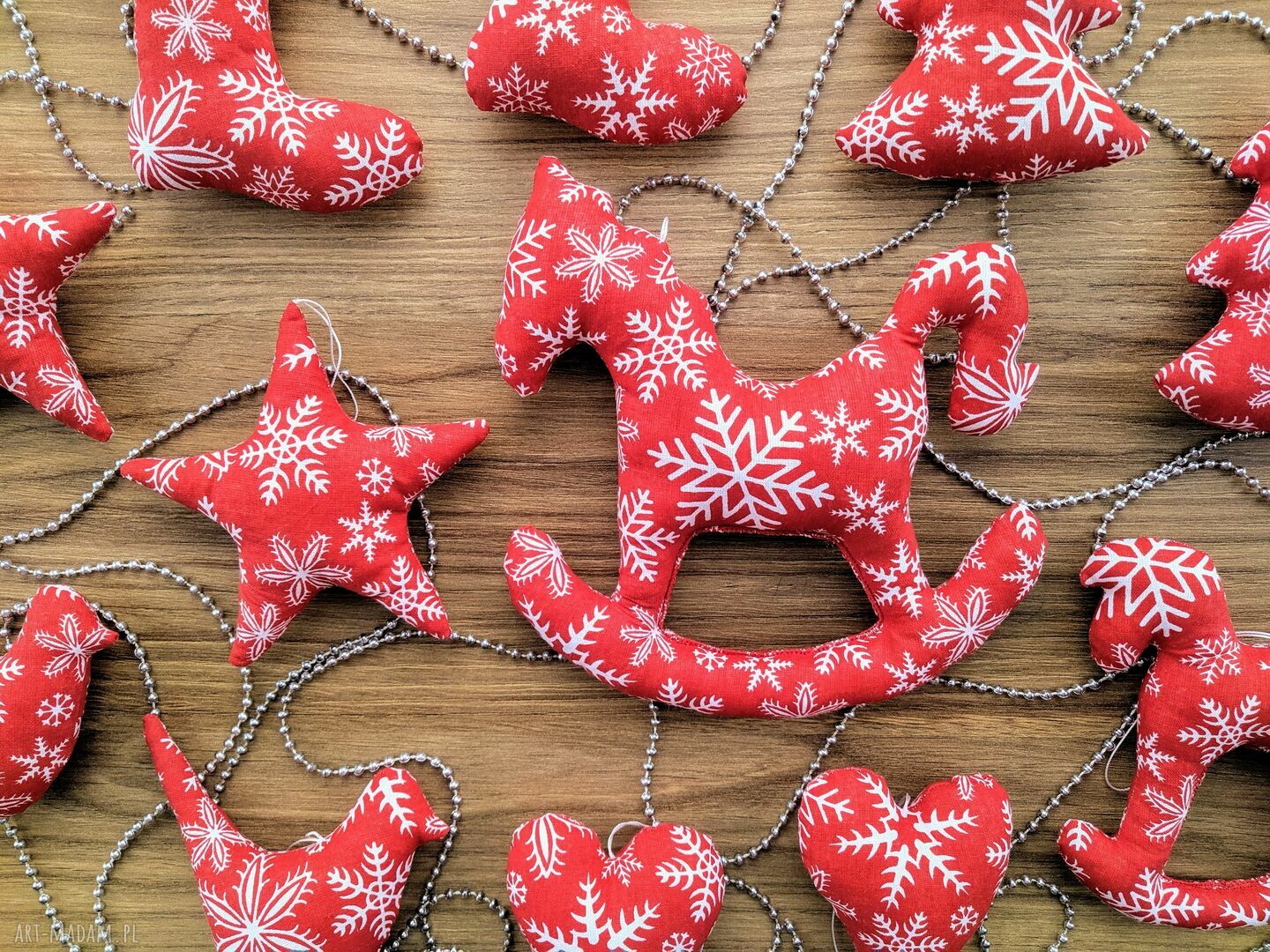 prezent święta: Dekoracje zawieszki na choinkę zestaw 14 sztuk ręcznie zrobione