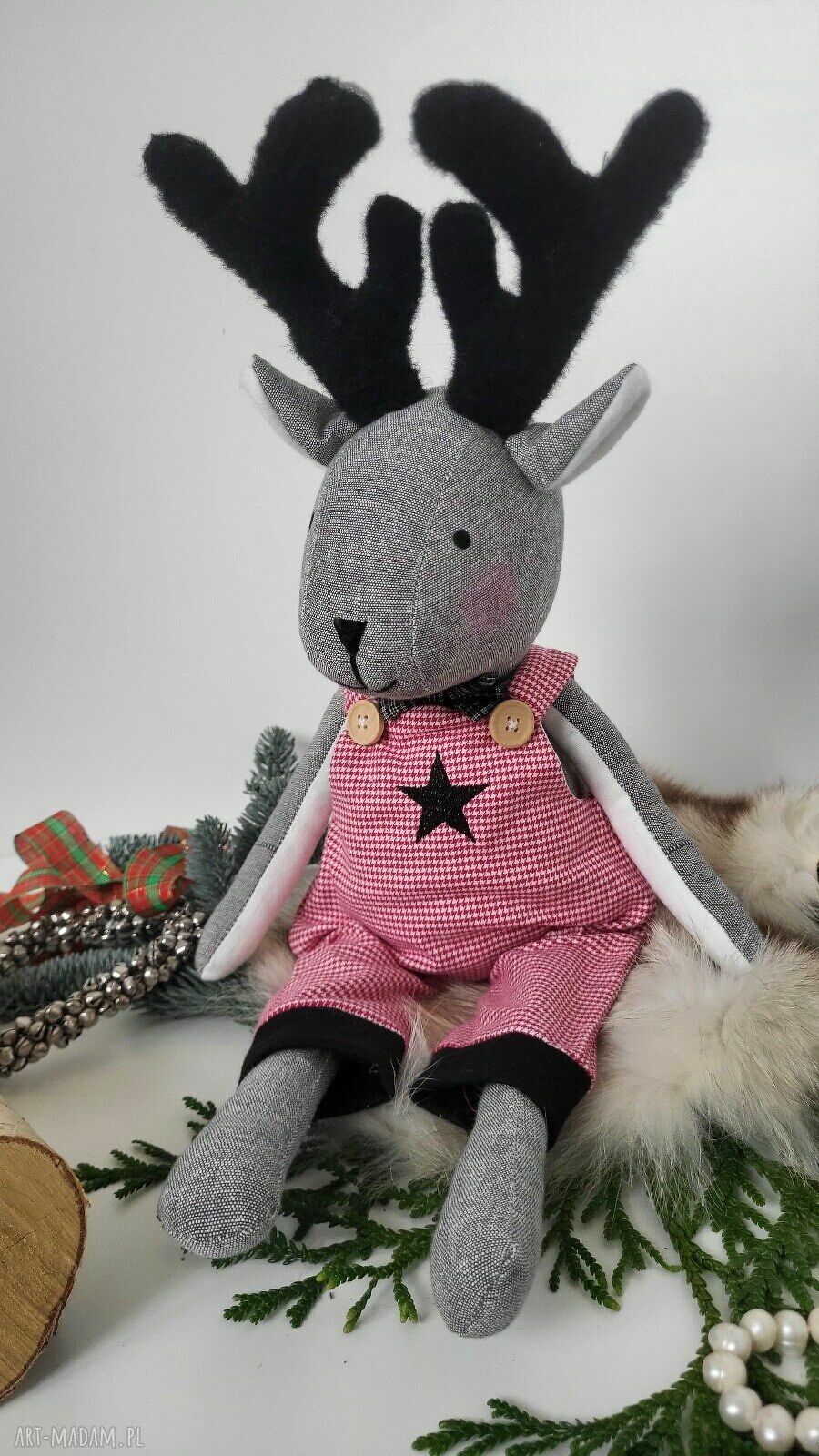 Renifer dekoracyjny handmade na Boże Narodzenie - 60 cm