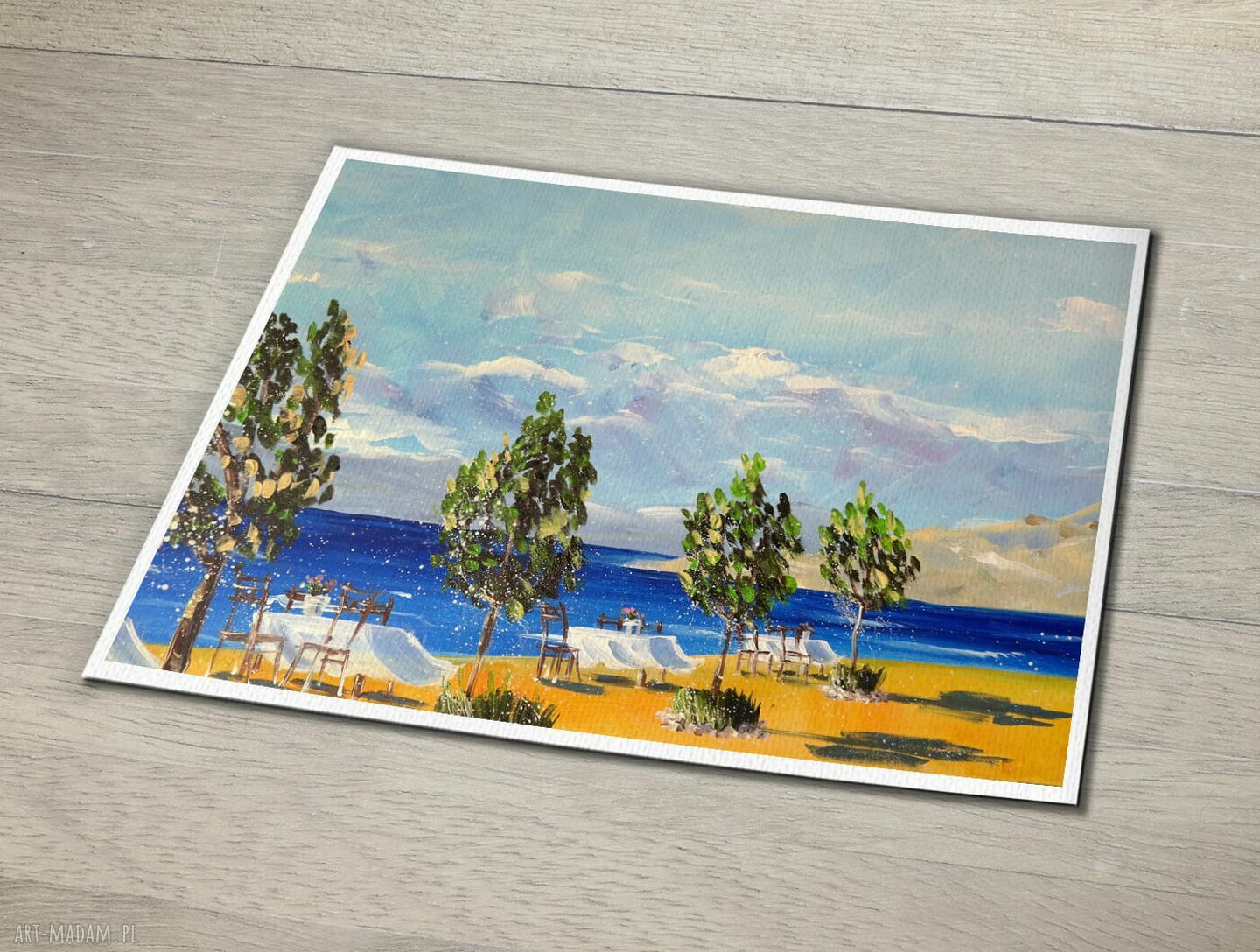 Plakat „Restauracja na brzegu” - marynistyczny klimat do wnętrza