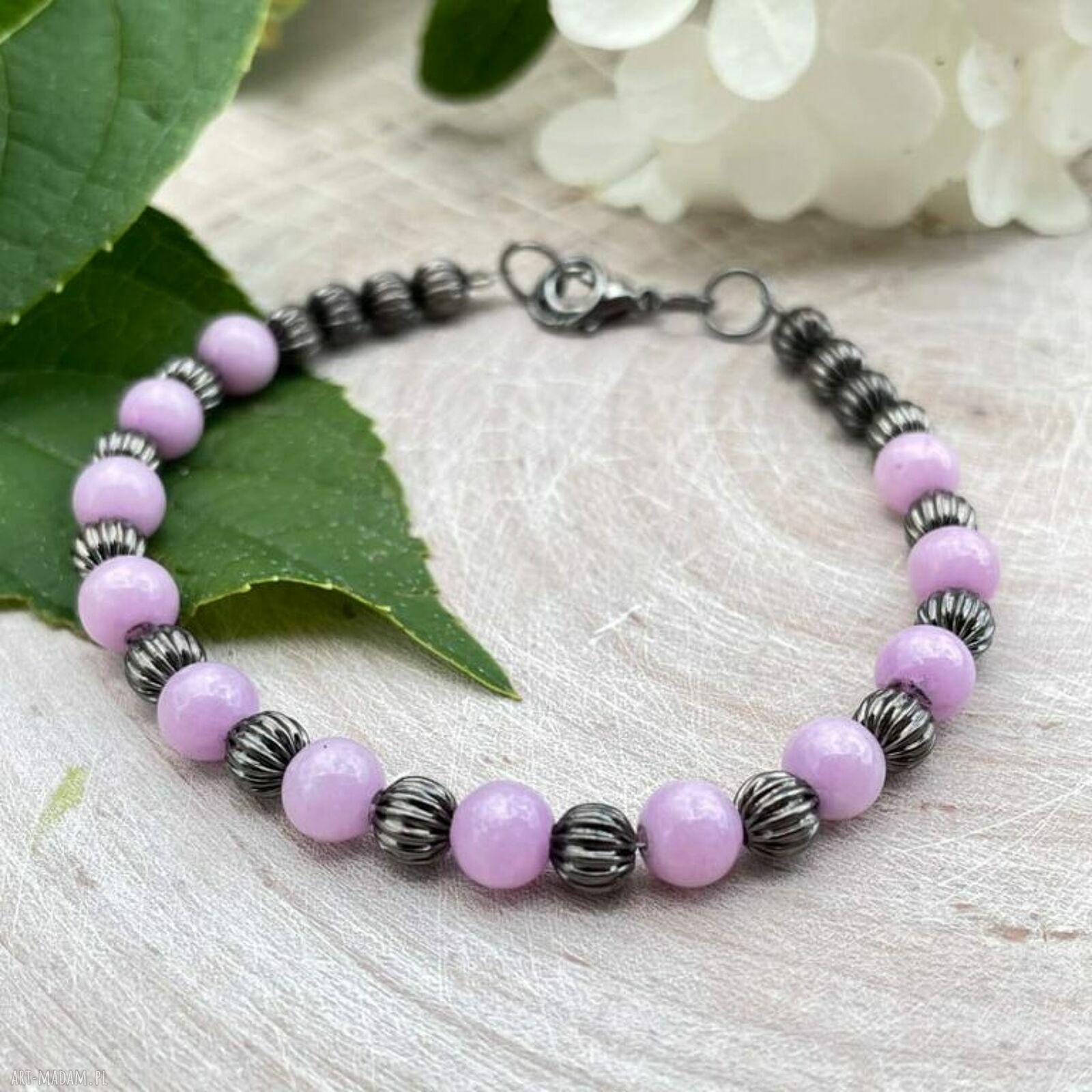 Bransoletka retro z pastelowym aragonitem w stylu vintage