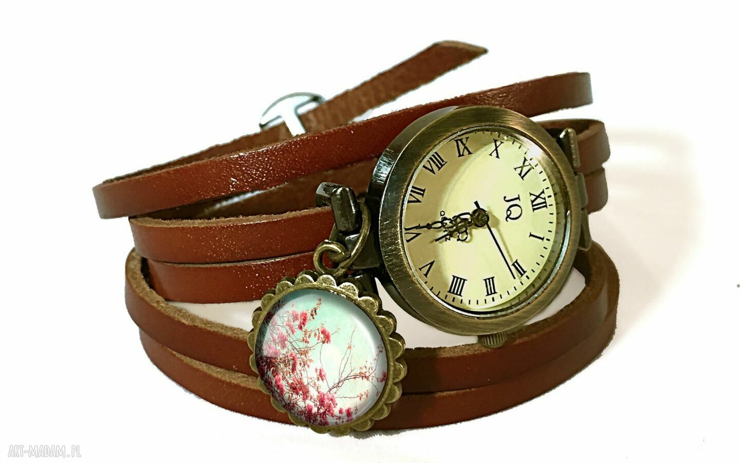 Retro Kwiaty - małe kolczyki wiszące vintage