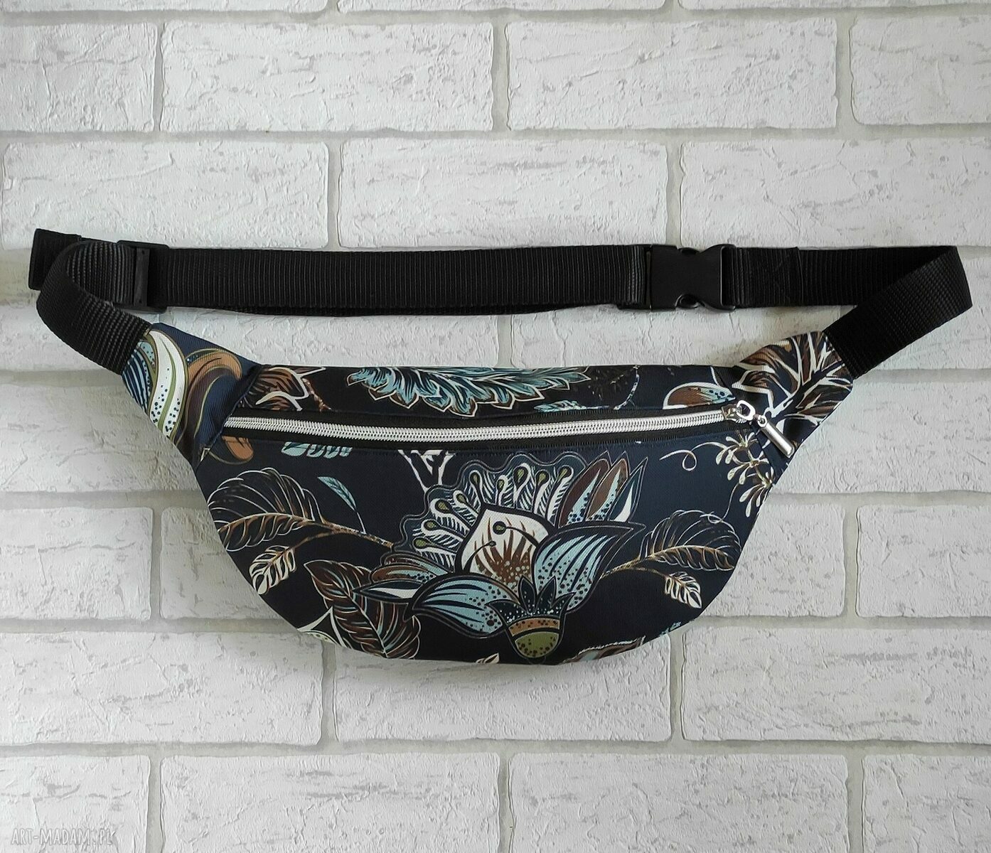 Nerka Retro wodoodporna w kwiaty na skos - saszetka handmade