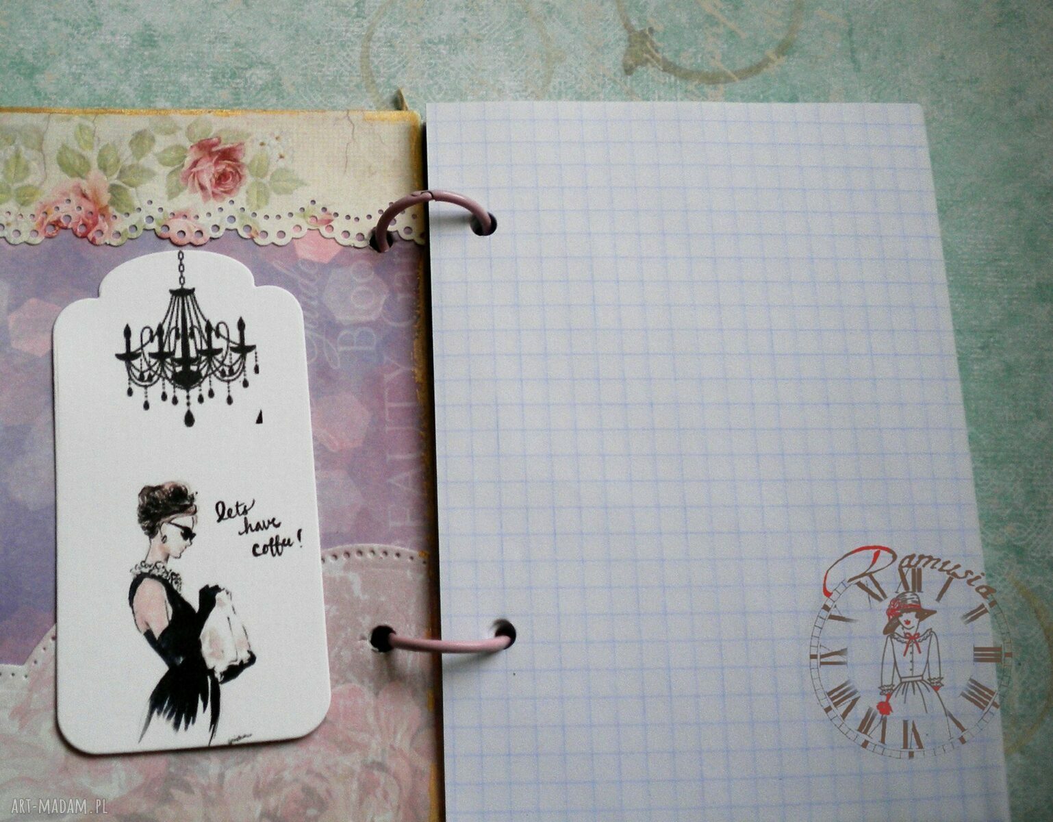 Retro notes dla miłośniczek Audrey - paryskie zapiski A6 na kółkach