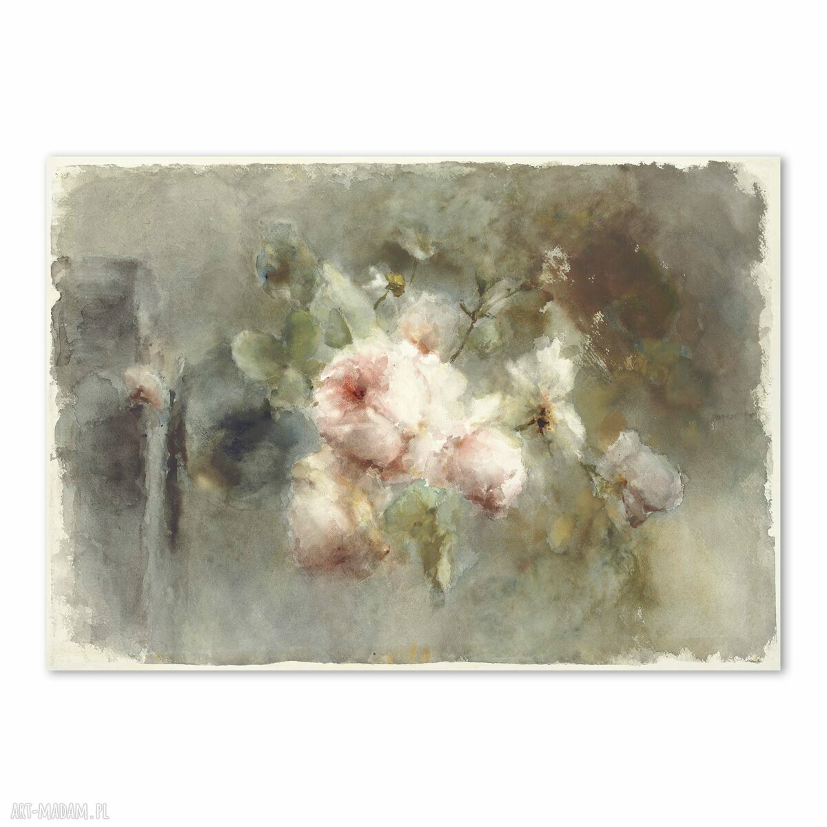 Plakat Retro z Kwiatami 91x61 cm (2-0242) - dekoracja ścienna